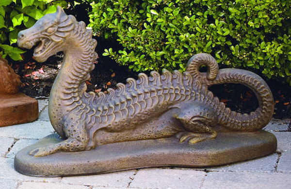 Dragon Cement Statue 16" High